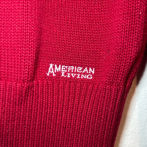 vintage 1970s Christmas sweater w reindeer | 100% cotton knit - Picture 3 of 5